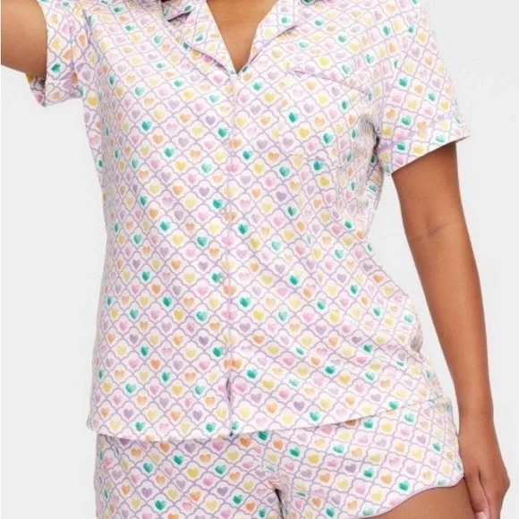 Roller Rabbit Target Multicolor Geo Hearts Pajama Set NWT - Picture 6 of 8